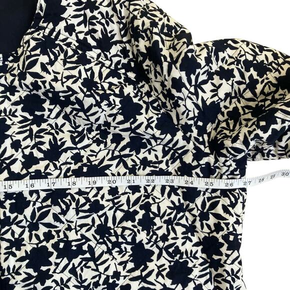 Old Navy Plus Size XXL Quilted Bomber Jacket Navy White Floral Comfy Ligthweight - Picture 11 of 16